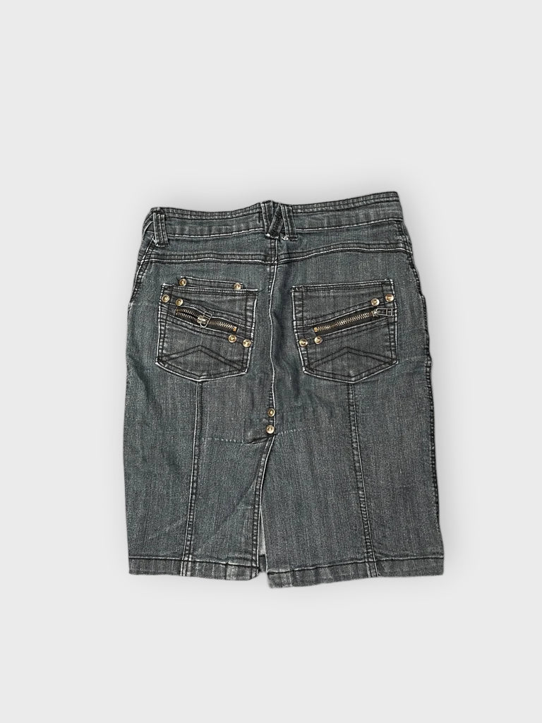 back view, Seduction Dark Washed Denim Skirt, vintage Y2K second hand piece