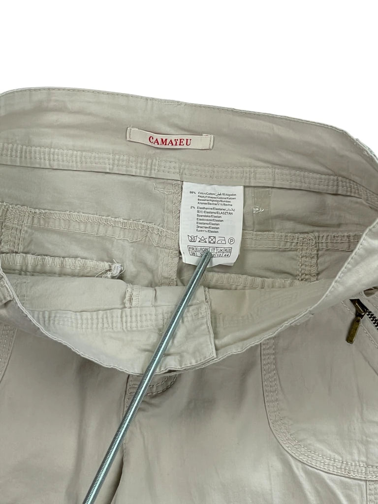 detail view, Camaieu White Cargo Pants, vintage Y2K second hand piece
