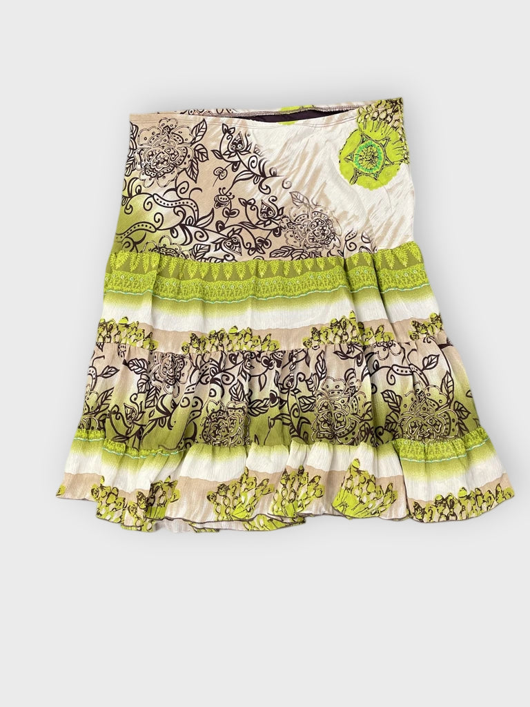 back view, Ninety Ocean Mist Leopard Print Skirt, vintage Y2K second hand piece