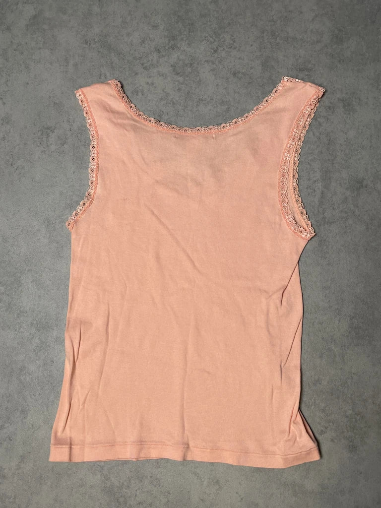 detail view, Tumori Chisato Coral Pink Tank Top, vintage Y2K second hand piece, image 5