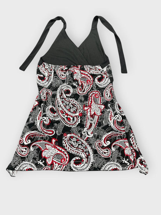 back view, Lasenza Girl Crimson Noir Paisley Halter Top, vintage Y2K second hand piece