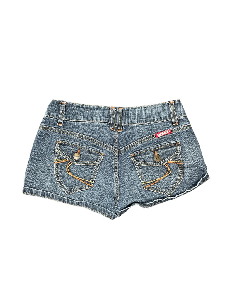 back view, Bongo Blue Vintage Denim Hotpants, vintage Y2K second hand piece