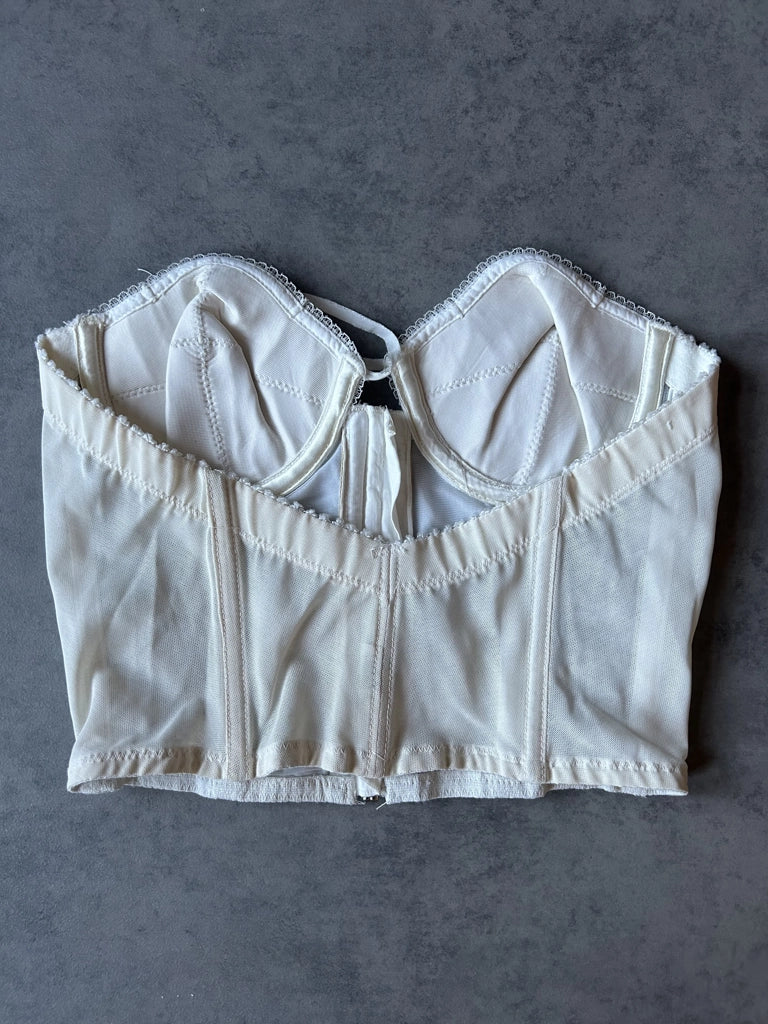 detail view, Peter Pan Y2K White Corset Top, vintage Y2K second hand piece, image 7