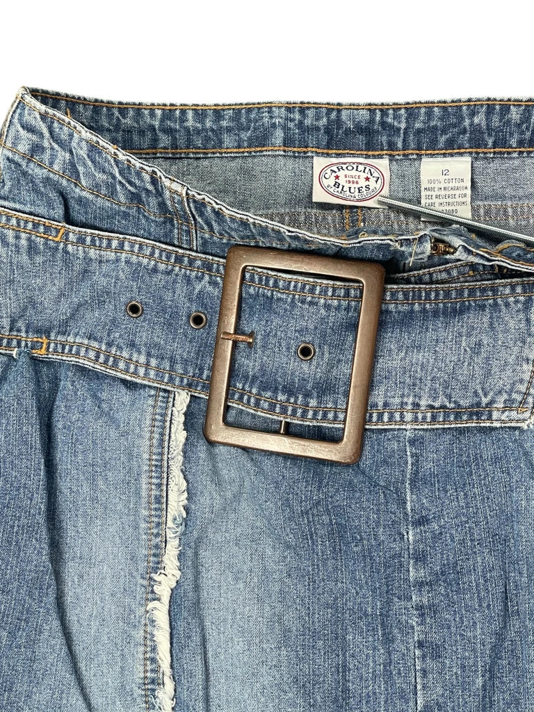 detail view, Carolina Blues Long Denim Skirt, vintage Y2K second hand piece