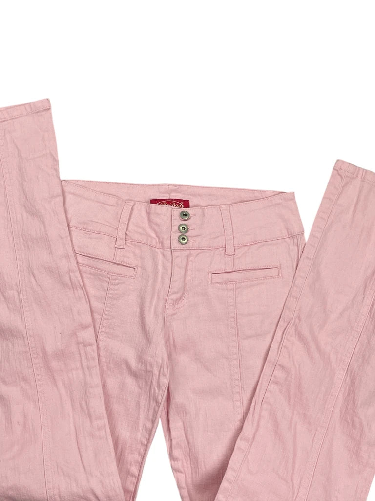 detail view, BeBop Pink Slim-Fit Pants, vintage Y2K second hand piece, image 4