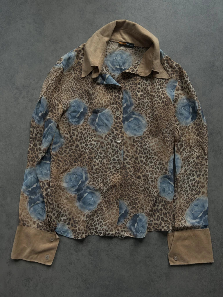 detail view, Mixer Leopard Button-Up, vintage Y2K second hand piece, image 6