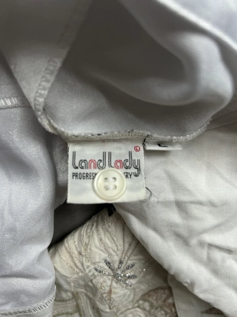 detail view, Land Lady Y2K Halter Top, vintage Y2K second hand piece
