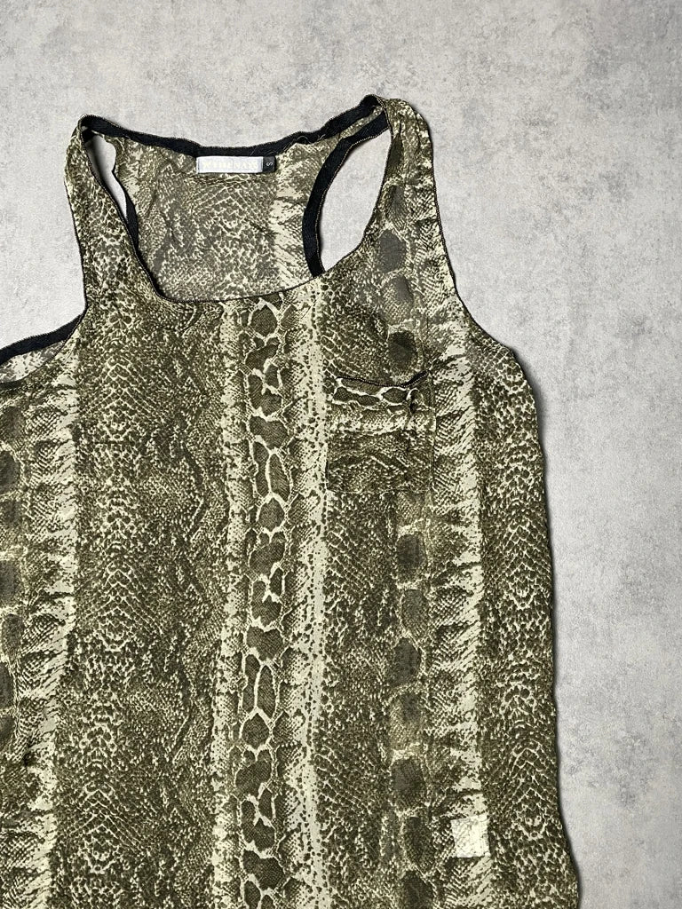 detail view, Thena Snake Sheer Top, vintage Y2K second hand piece, image 4