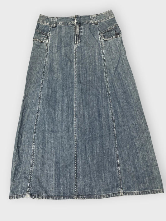 front view, Eddie Bauer Bauer Long Denim Skirt, vintage Y2K second hand piece