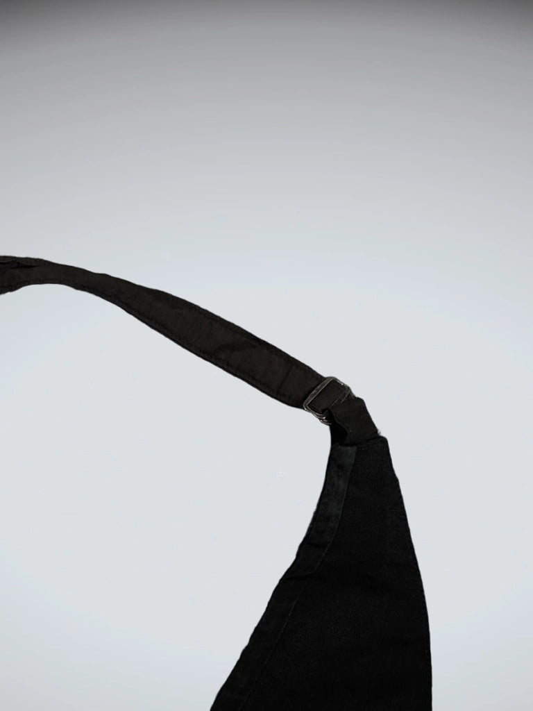detail view, Chic Black Halter Tailored Vest, vintage Y2K second hand piece