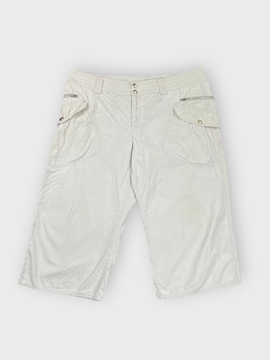 front view, DKNY Active Light Grey Zip Shorts, vintage Y2K second hand piece