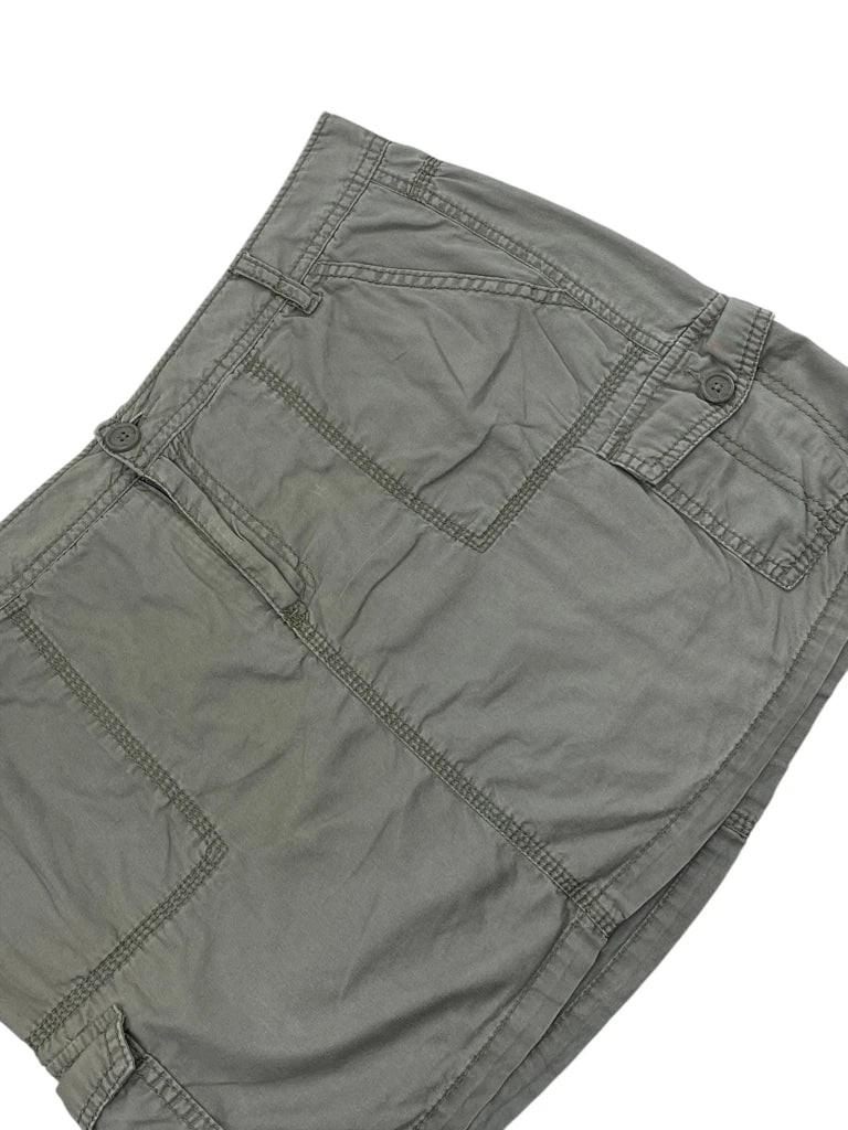 detail view, French Cuff Grey Cargo Cotton Mini Skirt, vintage Y2K second hand piece, image 4