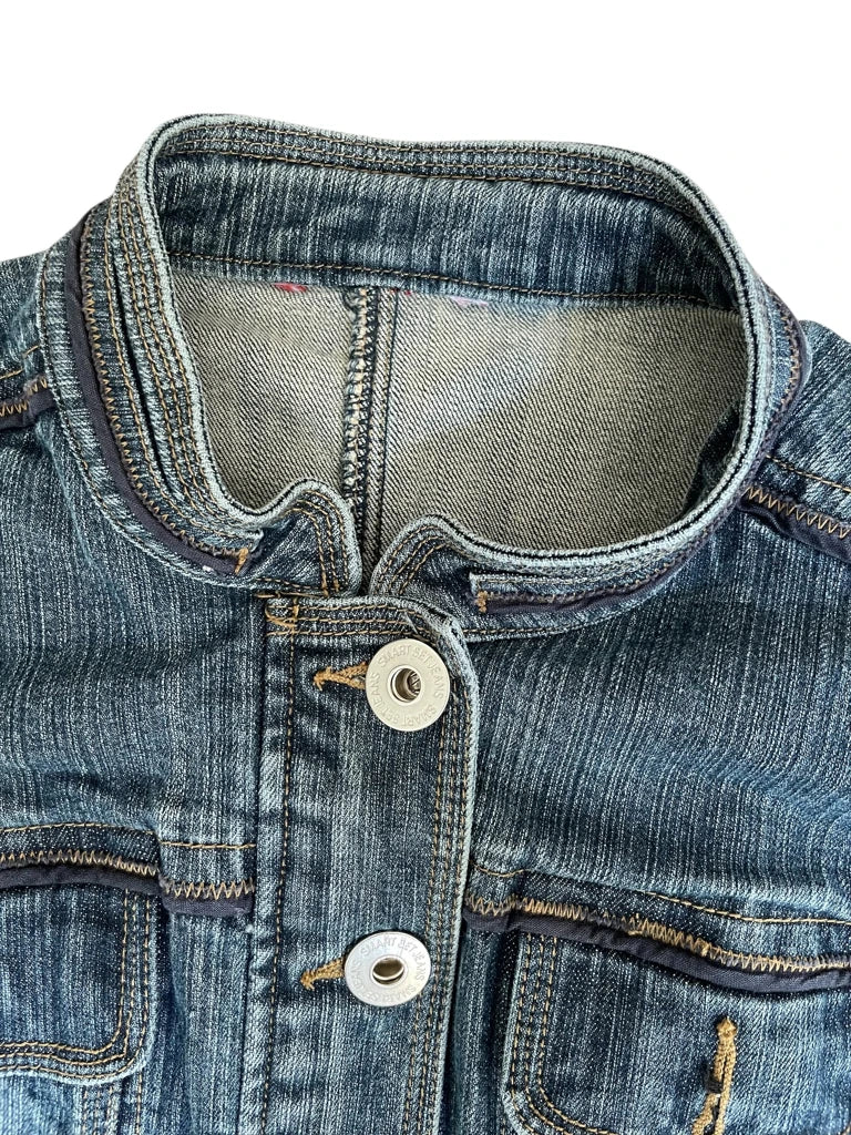 detail view, highway boss – cropped jean jacket, vintage Y2K second hand piece, image 4