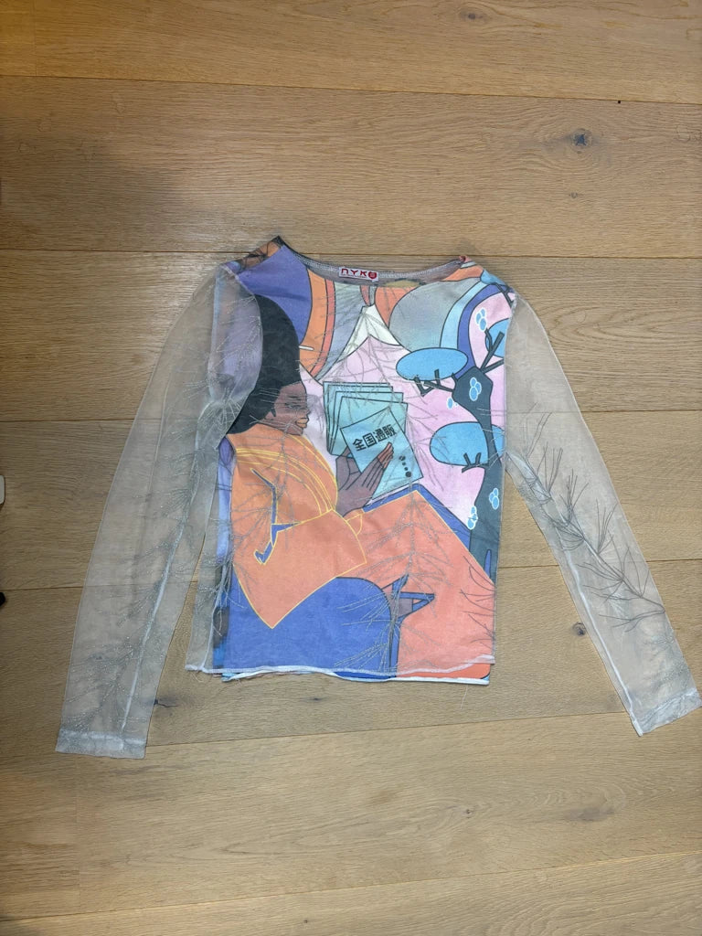 detail view, NYK Y2K Multicolor Statement Top, vintage Y2K second hand piece, image 6