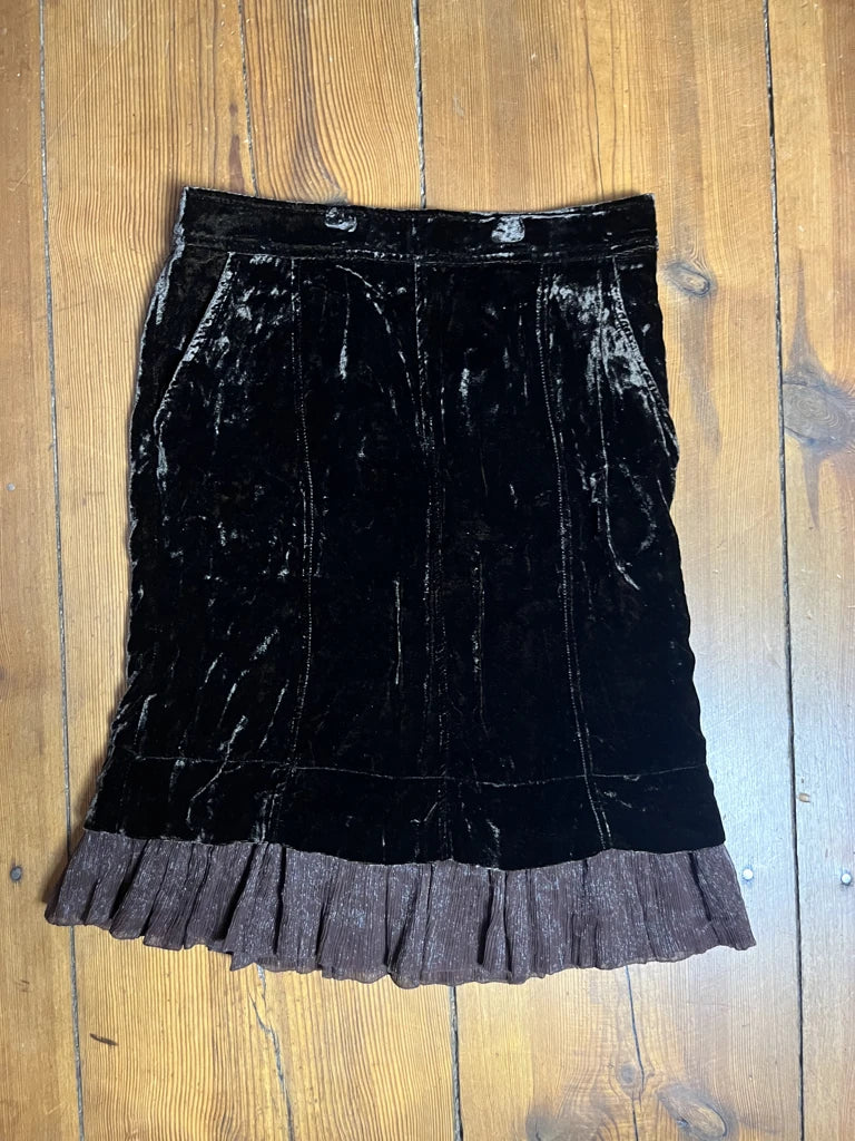 Brown Satin Skirt (M)