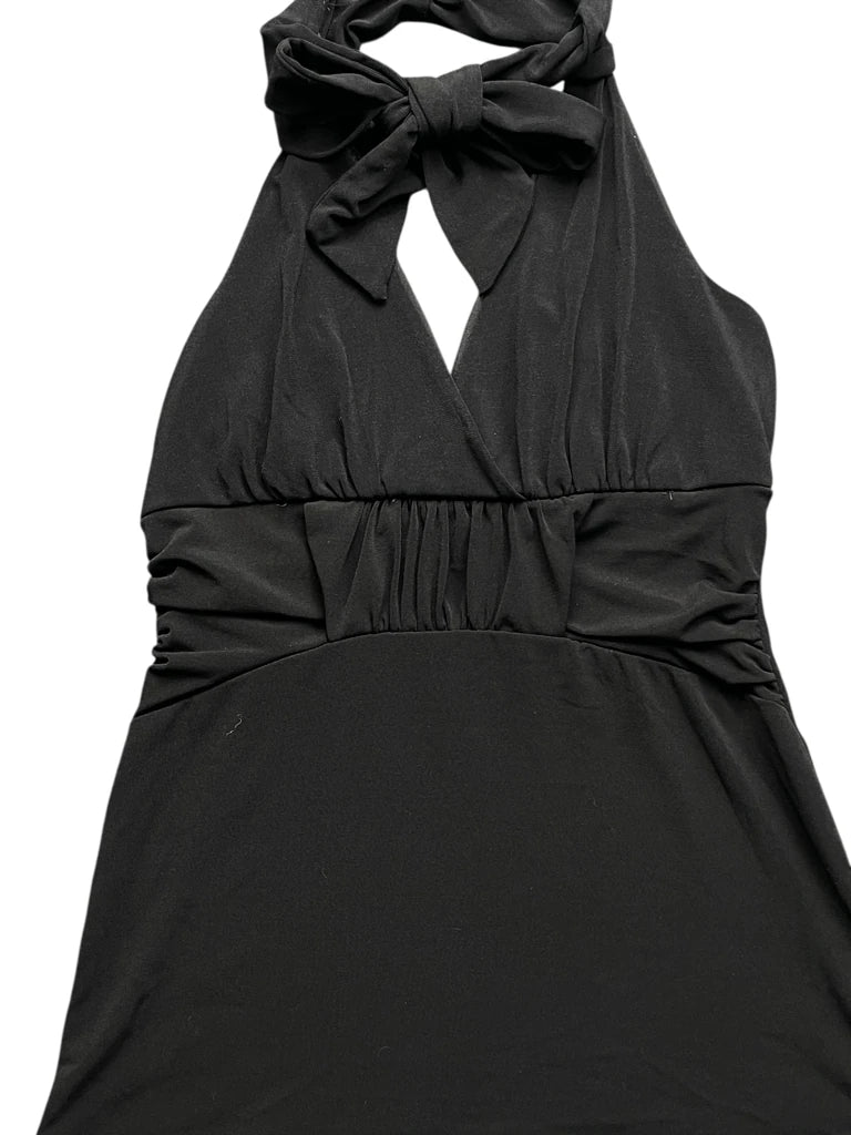 detail view, XOXO Black Halter String Top, vintage Y2K second hand piece, image 4