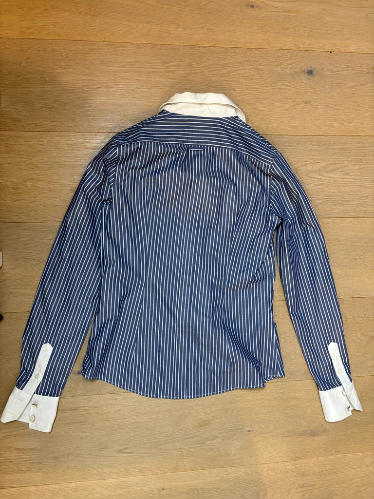 detail view, Dolce & Gabbana Y2K Navy Blue Button-Up Top, vintage Y2K second hand piece