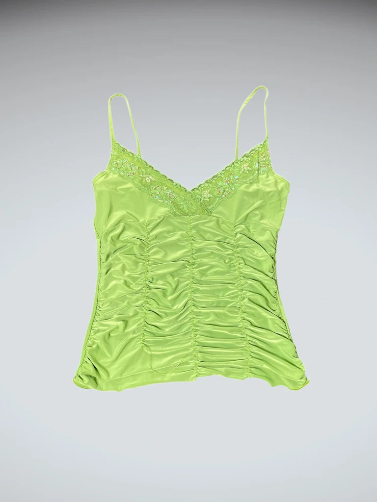 detail view, Toomi Apple Satin Cami, vintage Y2K second hand piece