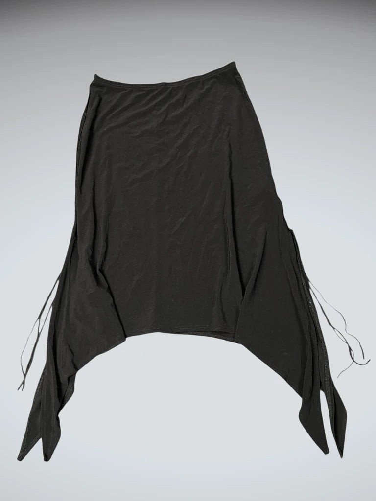 front view, Forever Midnight Asymmetry Vintage Skirt, vintage Y2K second hand piece