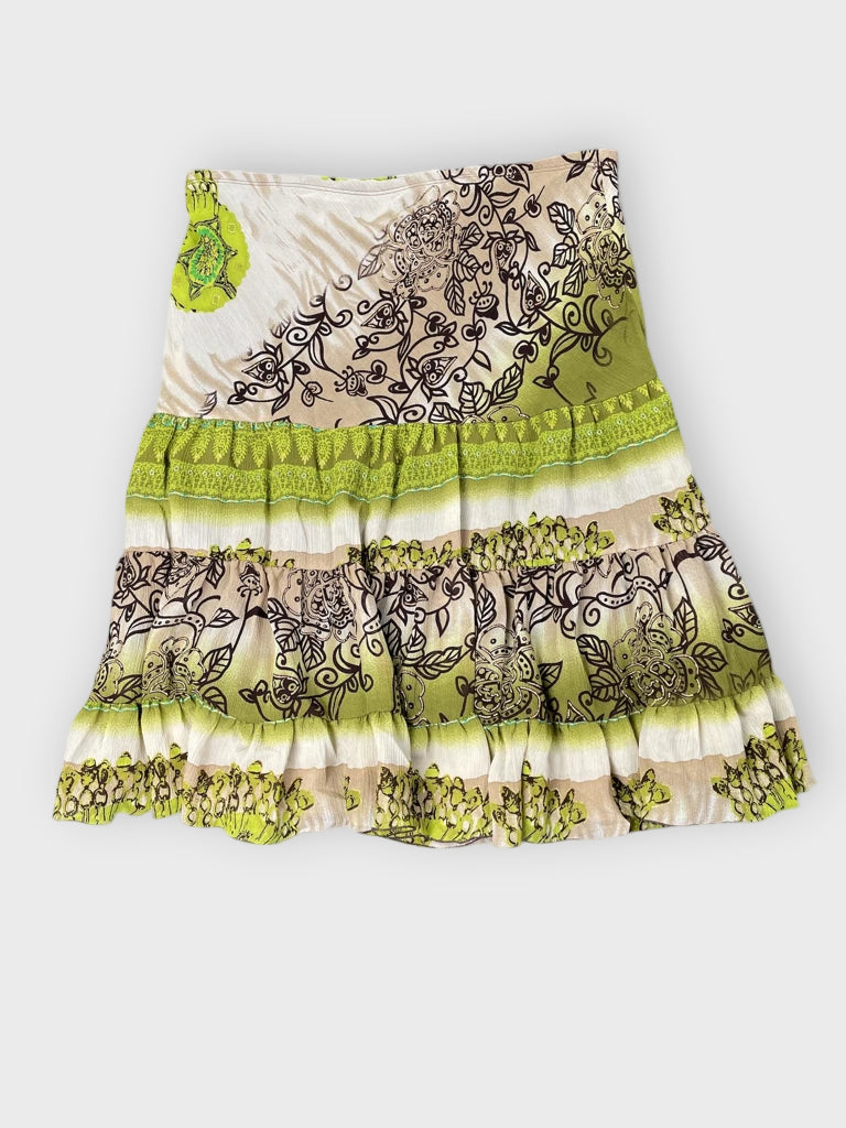 front view, Ninety Ocean Mist Leopard Print Skirt, vintage Y2K second hand piece