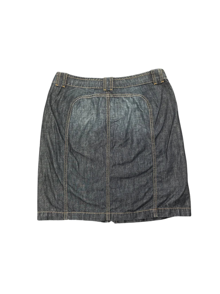 back view, London Jeans Dark Wash Pocket Detail Denim Skirt, vintage Y2K second hand piece