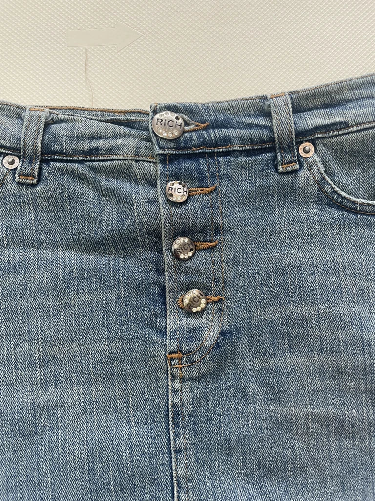 detail view, 2000s Richmond Denim Skirt, vintage Y2K second hand piece, image 5
