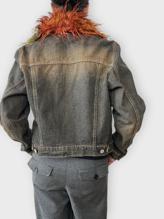 back view, Crazy World Colourful Fur Jacket, vintage Y2K second hand piece