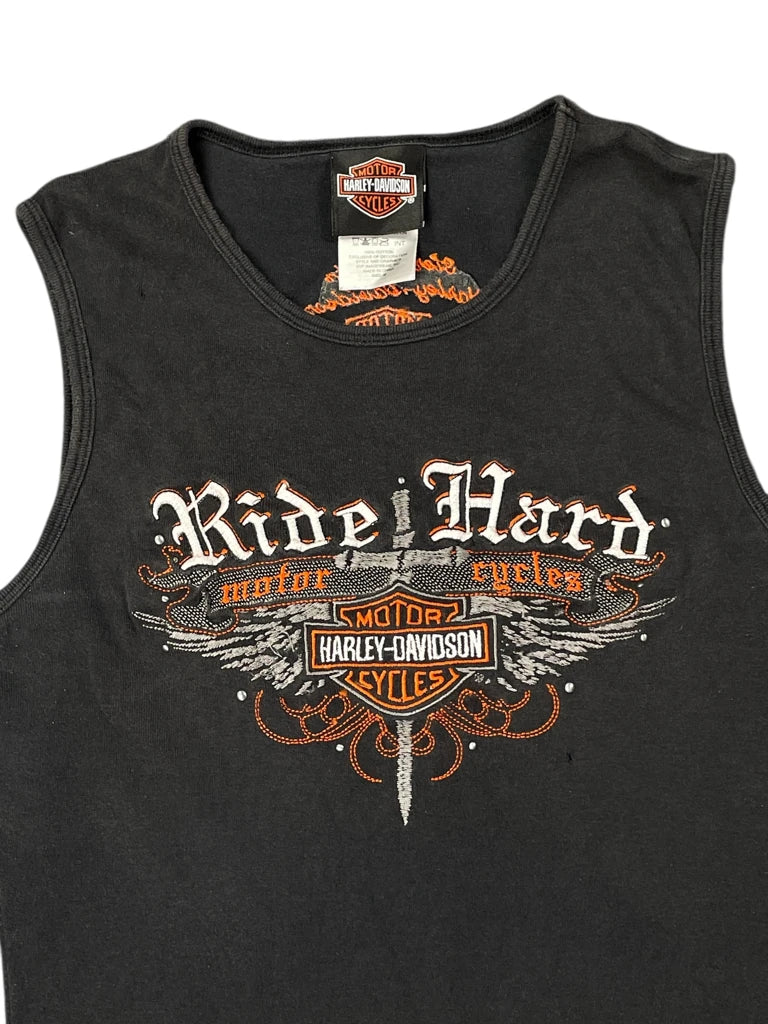 detail view, Harley-Davidson Harley Davidson Graphic Tank Top, vintage Y2K second hand piece, image 6