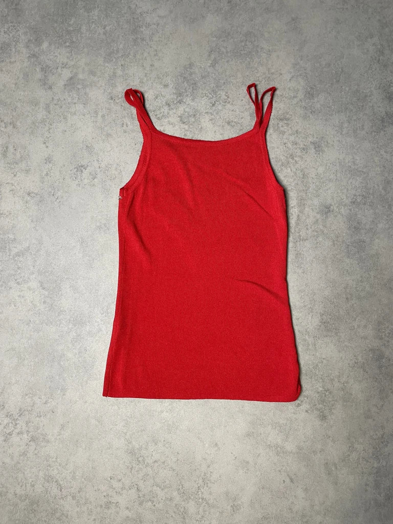 detail view, Red Tank Top, vintage Y2K second hand piece, image 5
