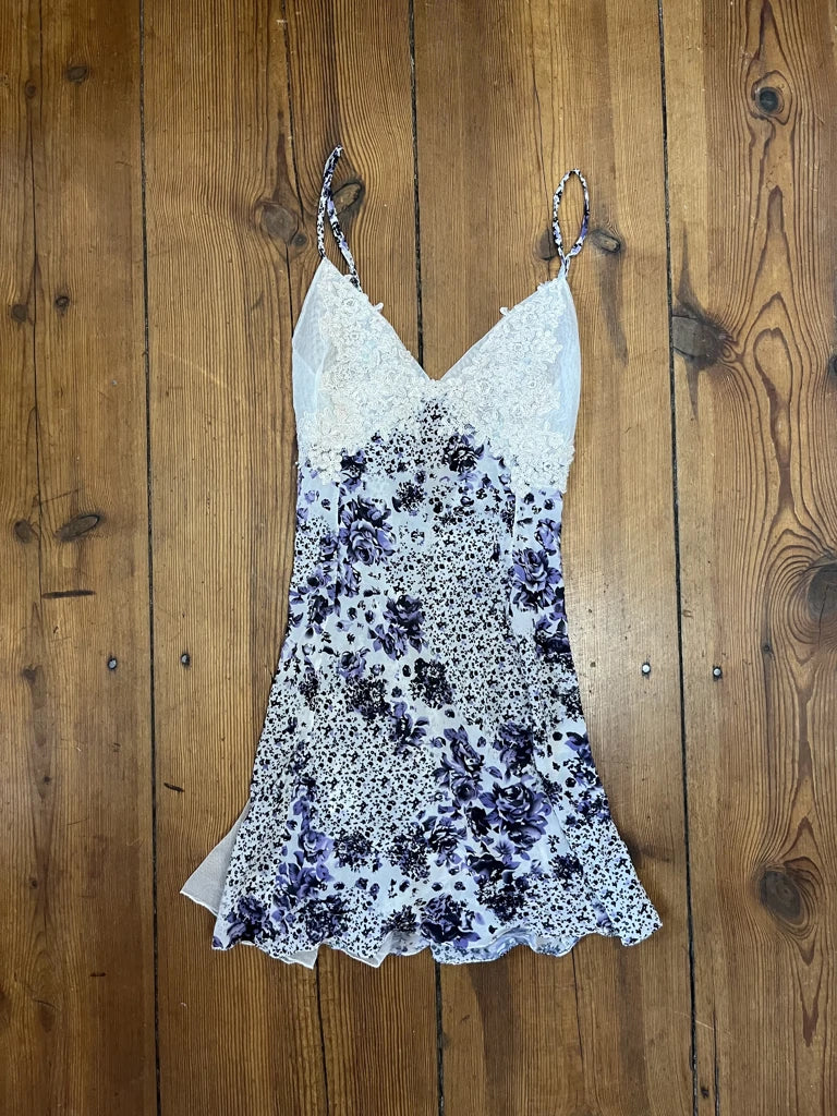 detail view, Rotela Lingerie Mini Dress with Lace, vintage Y2K second hand piece, image 6