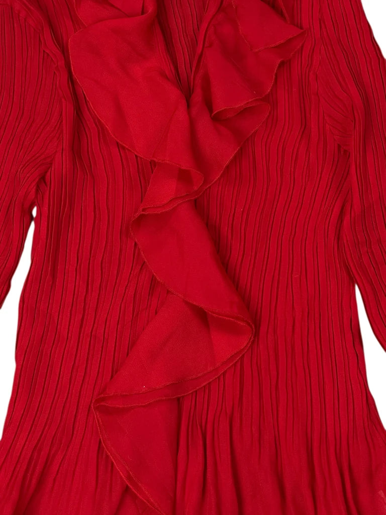 detail view, Sunny Leigh red dress top, vintage Y2K second hand piece, image 4