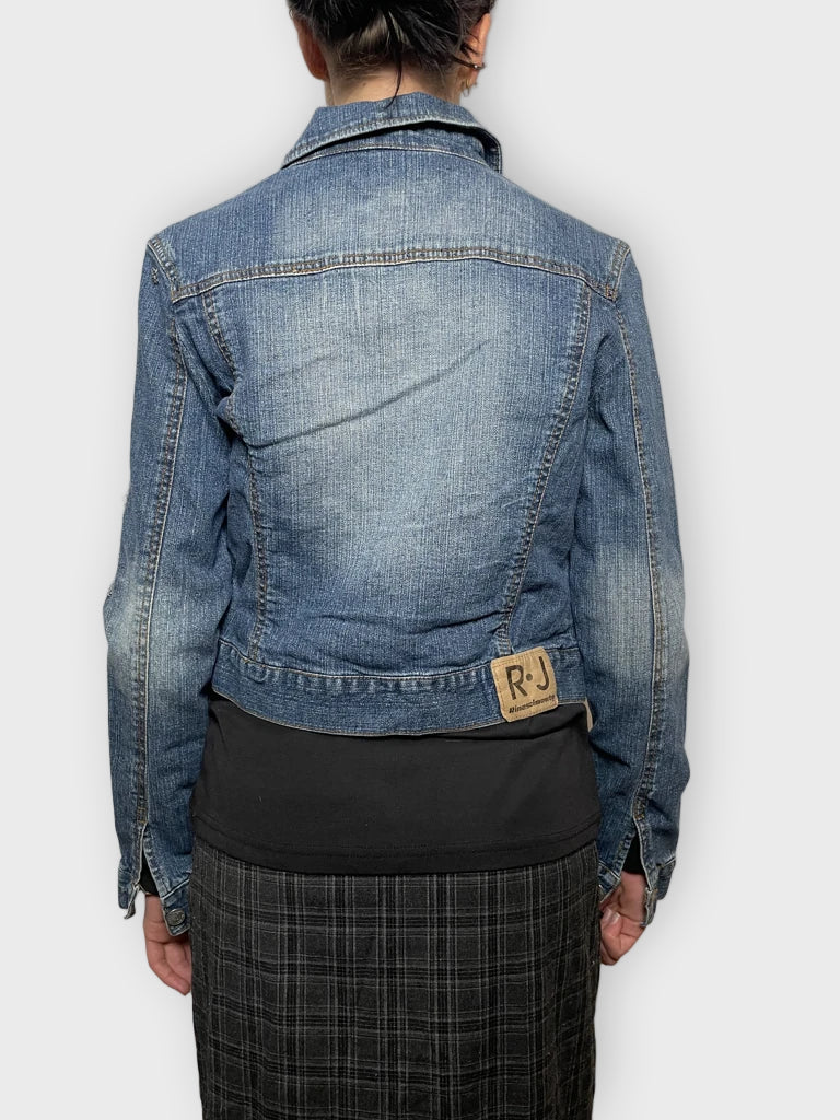 back view, Rinascimento Ribbon Jeans Jacket, vintage Y2K second hand piece