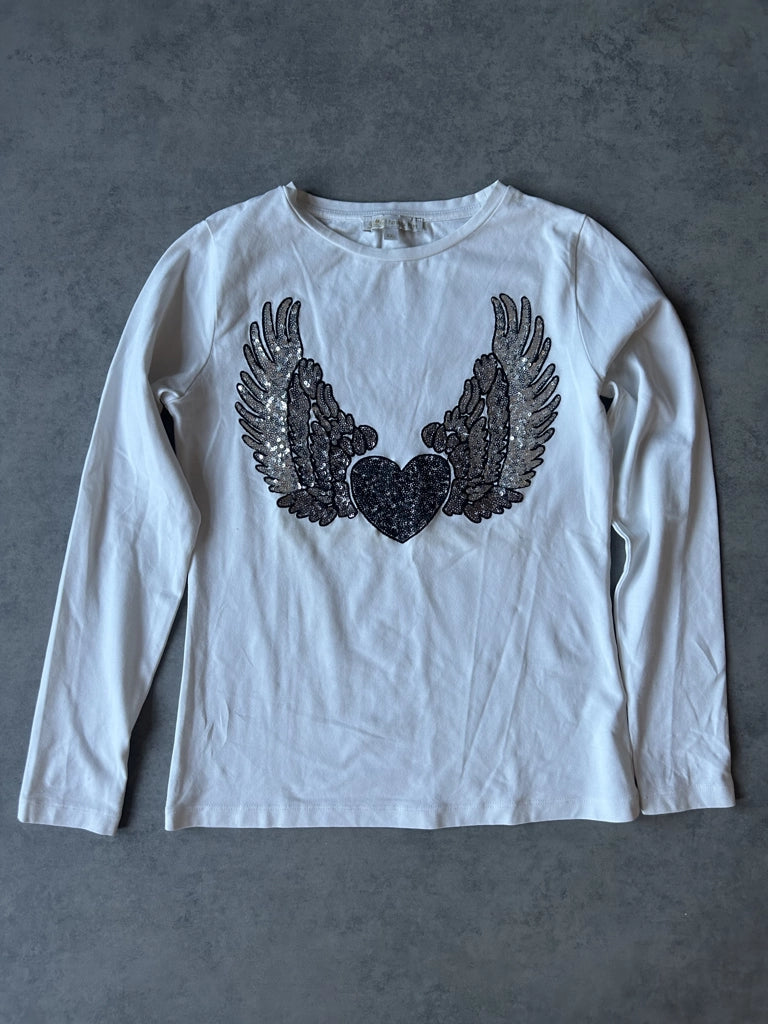 Y2K White Long Sleeve Top (XXL)