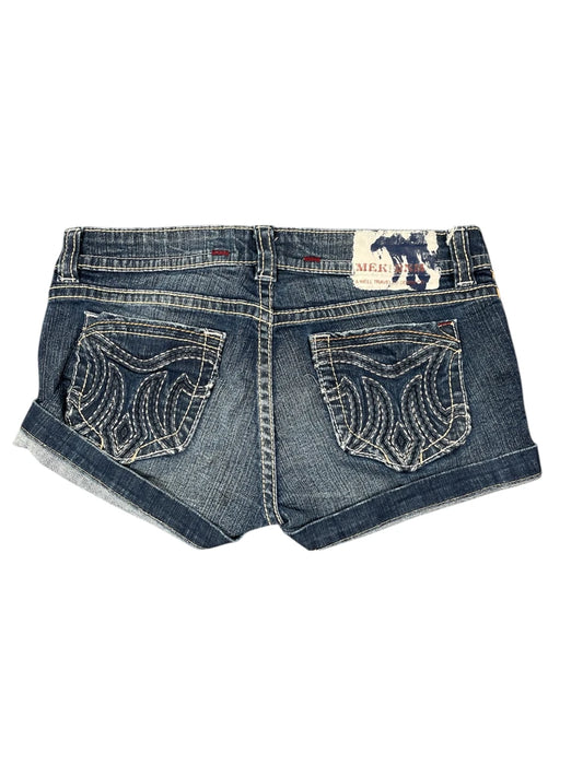back view, Mek Anm Blue Classic Denim Hotpants, vintage Y2K second hand piece