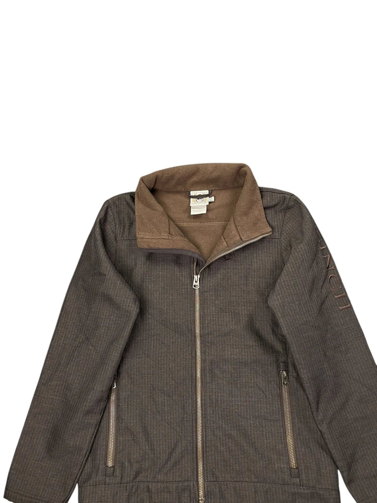 detail view, Cinch Brown Softshell Jacket, vintage Y2K second hand piece, image 4