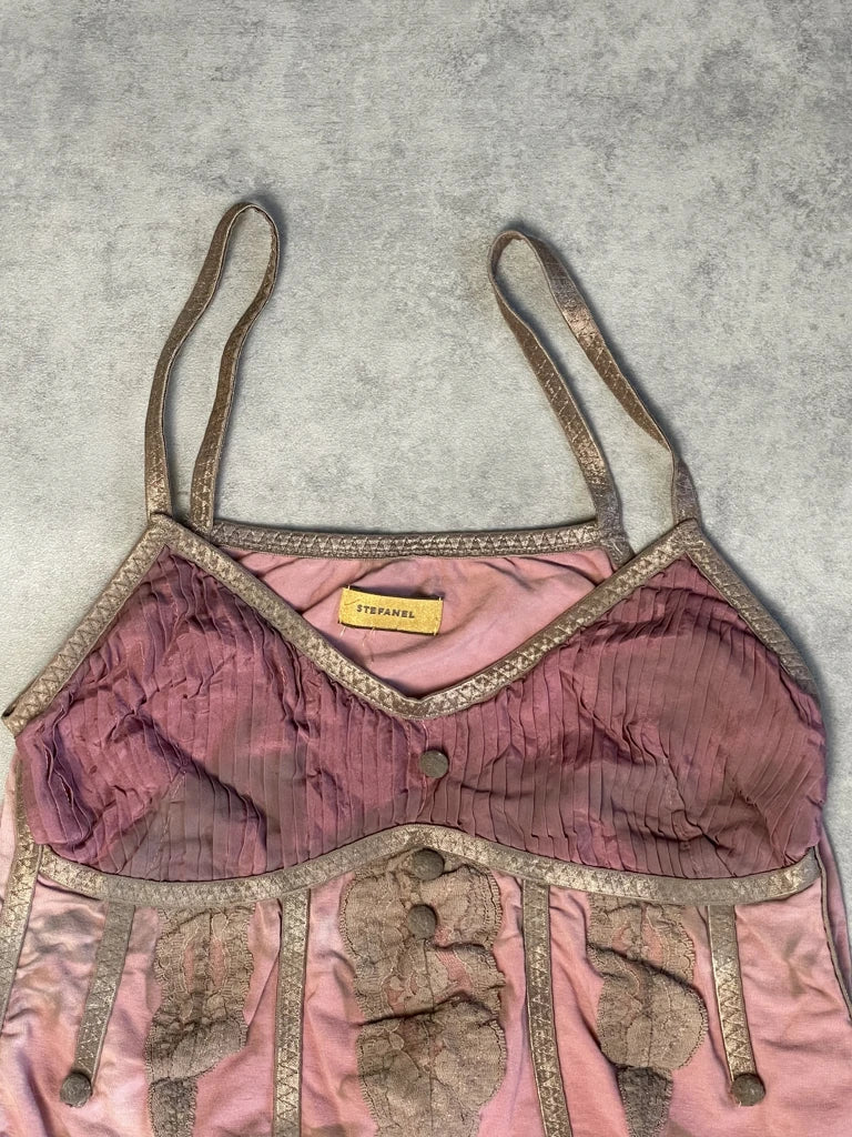 detail view, Stefanel Basic Top, vintage Y2K second hand piece
