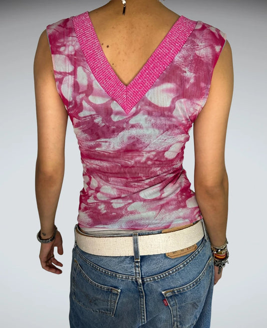 Orange Print Top (M)