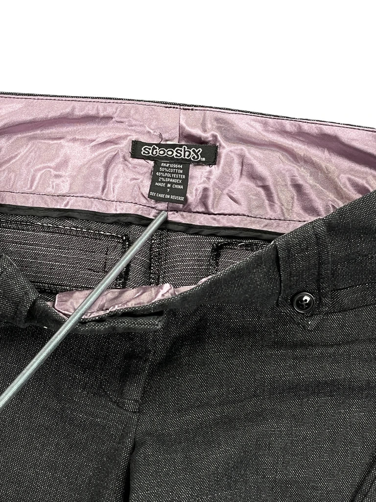 detail view, Stooshx Charcoal Pinstripe Slim Bootcut Suit Pants, vintage Y2K second hand piece