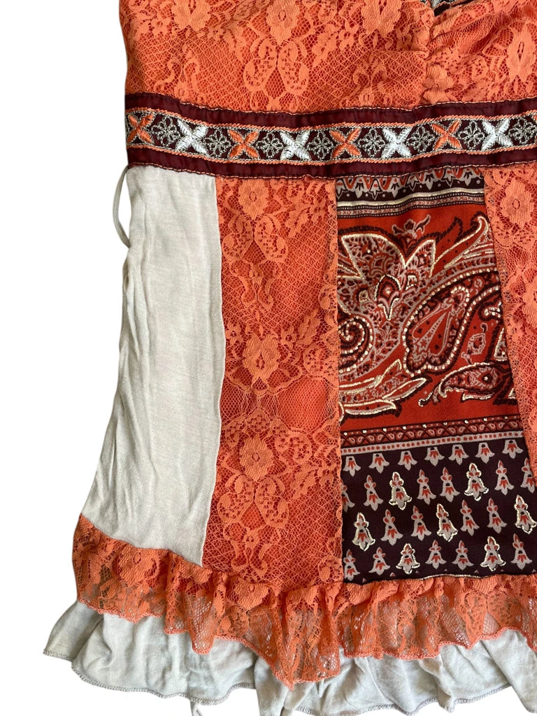 detail view, Daytrip nomadic heat – boho paisley slip, vintage Y2K second hand piece, image 4