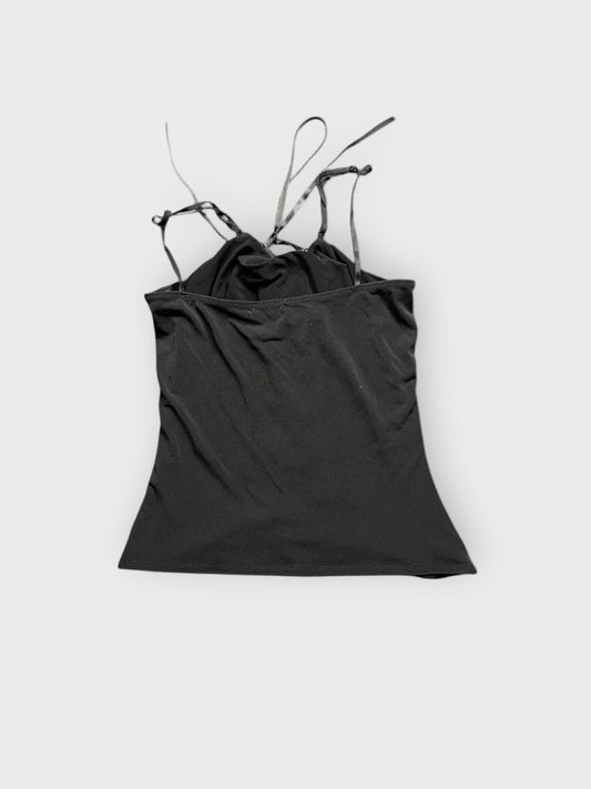 back view, Twenty One Minimalist Black Structured Top, vintage Y2K second hand piece