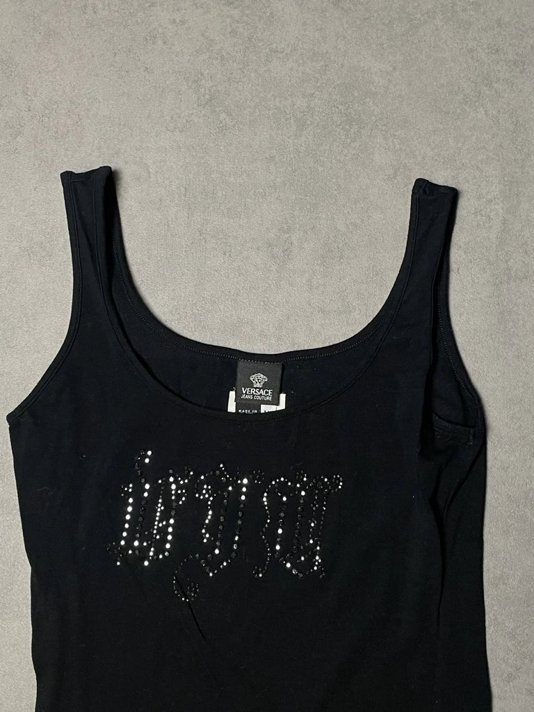detail view, Versace Tank Top, vintage Y2K second hand piece