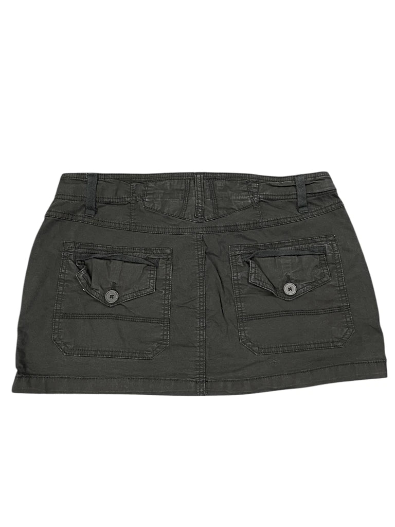 back view, Garage Black Utility Pocket Mini Skirt, vintage Y2K second hand piece