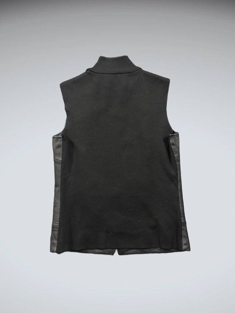 detail view, INC Black Genuine Leather Vest, vintage Y2K second hand piece, image 6