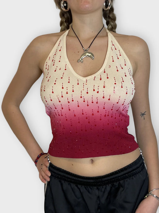 front view, Extyn Halter Top, vintage Y2K second hand piece