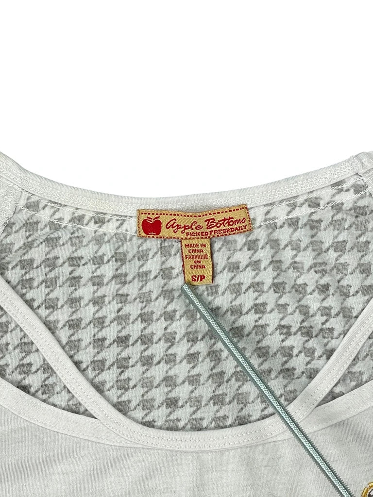 detail view, White Apple Bottoms Rhinestone Logo Top, vintage Y2K second hand piece, image 5