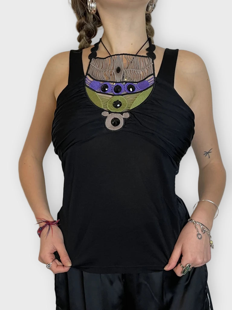 front view, Mariella Rosati Halter Top, vintage Y2K second hand piece