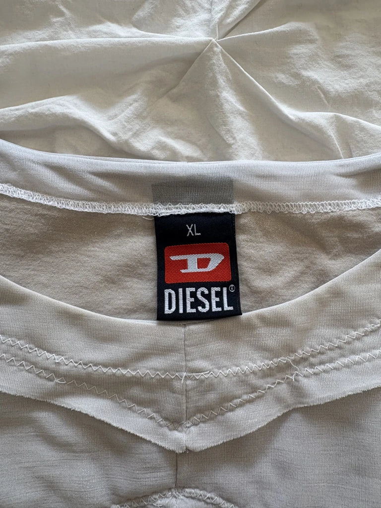detail view, Diesel Mesh Top with Zipper, vintage Y2K second hand piece