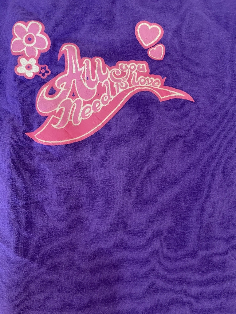 detail view, Okay Purple Graphic Ribbed Camisole, vintage Y2K second hand piece, image 5