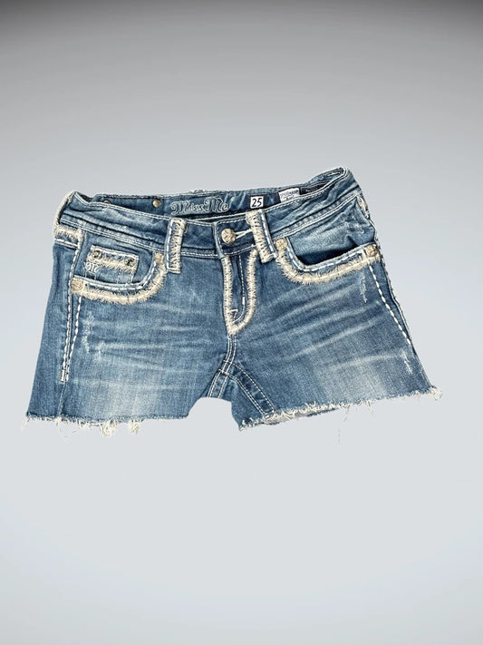 back view, miss me hotpants denim, vintage Y2K second hand piece