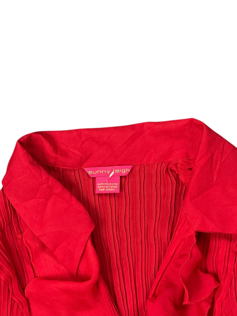 detail view, Sunny Leigh red dress top, vintage Y2K second hand piece